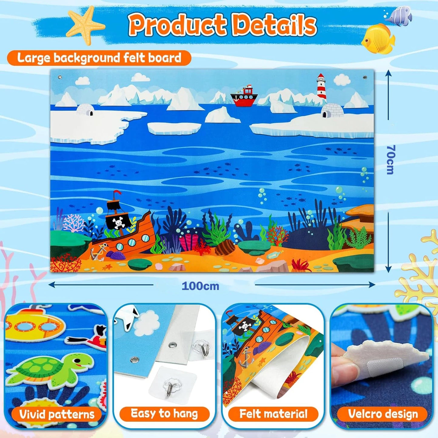 Farm Animals Felt Story Board Set Storytelling Early Learning Interactive Play Kit Wall Hanging Puzzle Toys for Toddlers Gifts