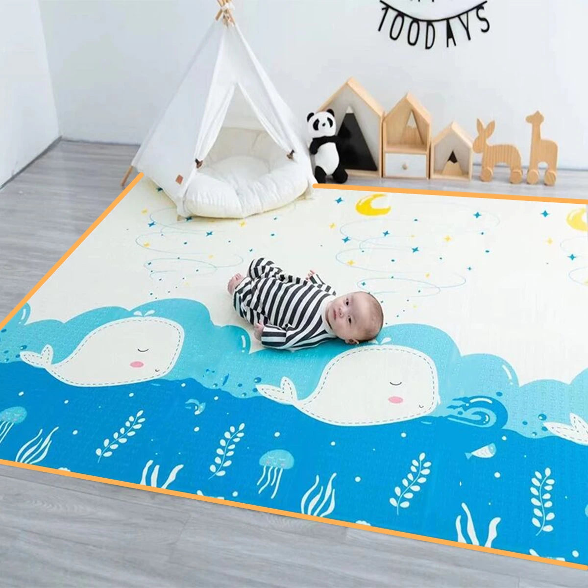 Folding Mat Carpet Rug Playmat Crawling Play Mats 200x180/180x150/180x120cm Play Mat for Children's Thick Safety Mat Friendly