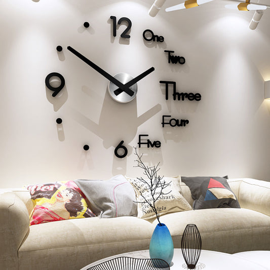 Modern Design Large Wall Clock 3D DIY Quartz Clocks Fashion Watches Acrylic Mirror Stickers Living Room Home Decor Horloge