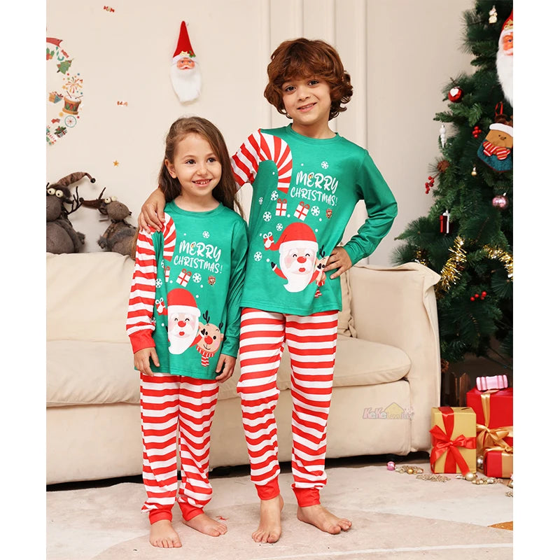 2024 Family Matching Christmas Pajamas Set Adult Kids Same Outfits Xmas Sleepwear Pyjamas Mother And Daughter Father Son Clothes