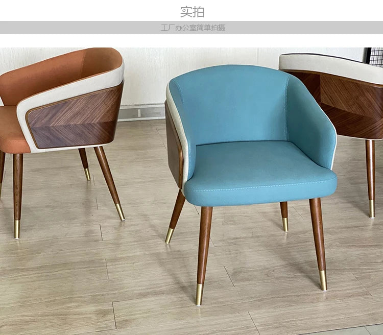 Modern Minimalist Dining Chair Luxury Wooden Armchair High Quality Lounge Chairs Comfortable Seat Kitchen Furniture HY50DC