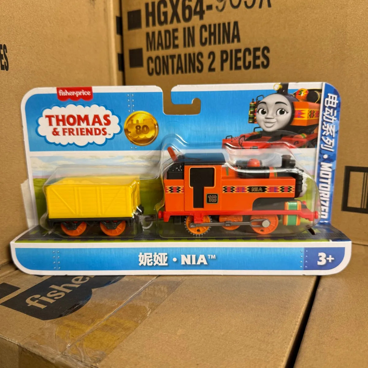 Original Thomas & Friends 80th Anniversary Trians Electric Motorized Engine Nia Percy James Hiro Ashima Toys for Boy Crane Model