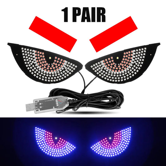 Devil's Eye Decorative Lamps For Car Window expression lights LED Strips Light Panel Car Windshield Display USB Plug Lighting