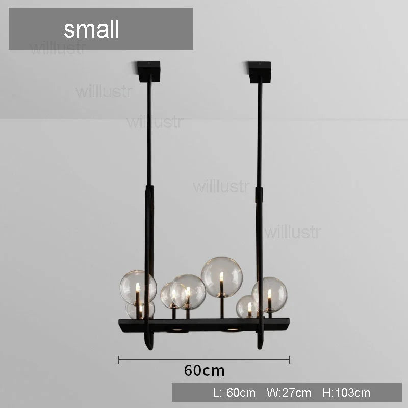 Glass Ball Pendant Lamp Globe Shade Suspension Light Hotel Cafe Dining Room Bar Cafe Ceiling Chandelier Hanging Lighting