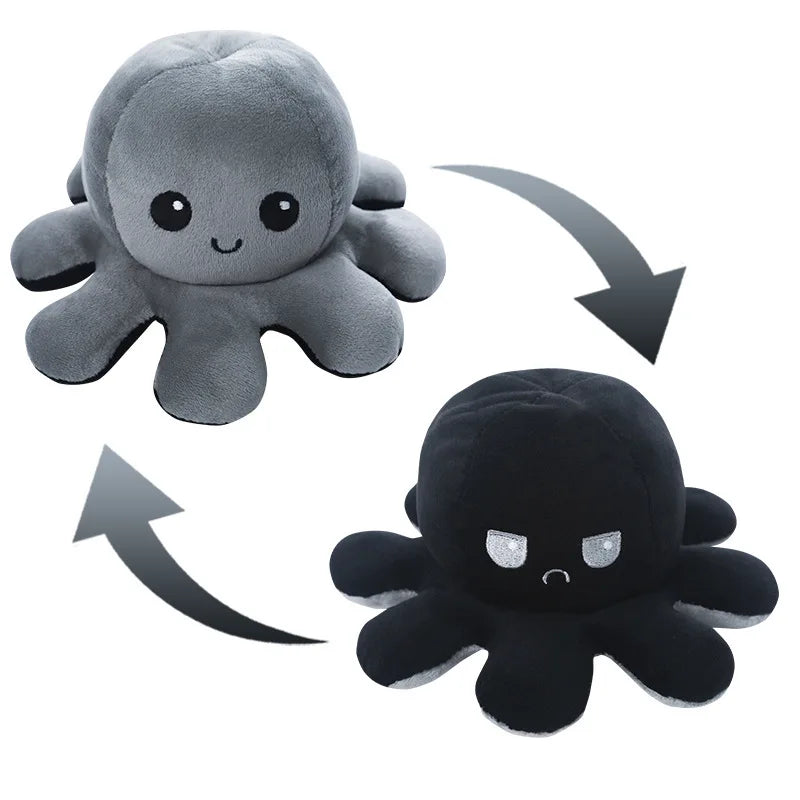 Inverted Octopus Cute Plush Doll Reverse Toy Keychain Kawaii Fluffy Stuffed Pendant Schoolbag Decoration Lovely Creative Gift