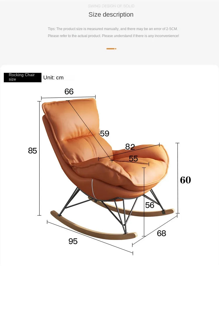 Home Lazy Living Room Sofa Nordic Style Lazy Leisure Rocking Chair Recliner Light Luxury Living Room Balcony Single Sofa Chair