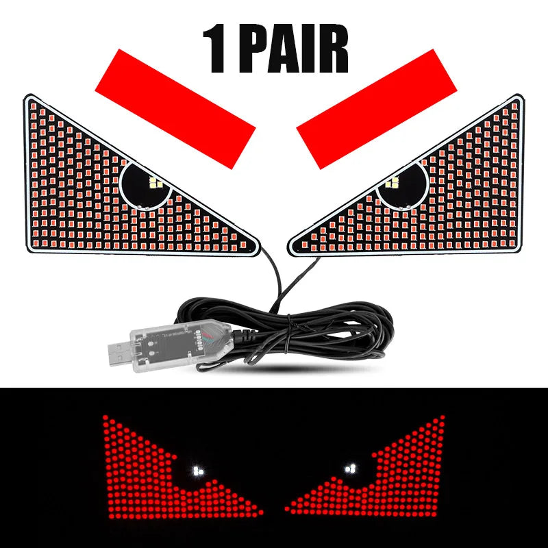 Devil's Eye Decorative Lamps For Car Window expression lights LED Strips Light Panel Car Windshield Display USB Plug Lighting