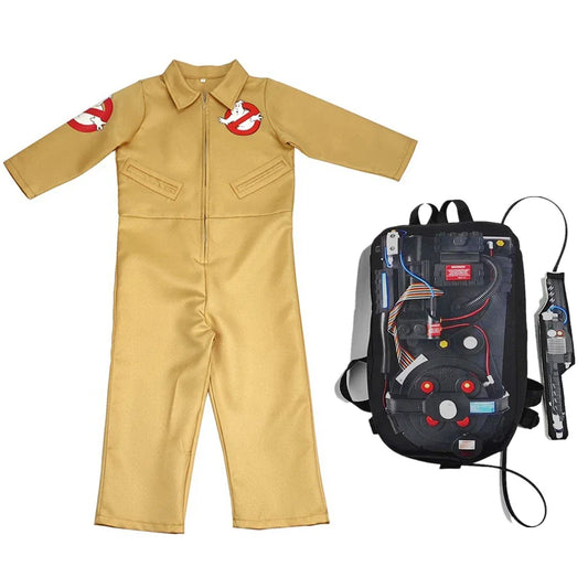 Ghostbusters Movie Cosplay Costumes Kids Adults Halloween Carnival Theme Party Clothes with Proton Pack Fans Collection