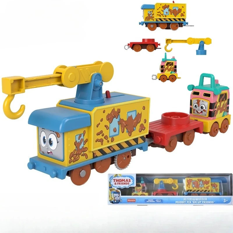 Original Thomas & Friends 80th Anniversary Trians Electric Motorized Engine Nia Percy James Hiro Ashima Toys for Boy Crane Model