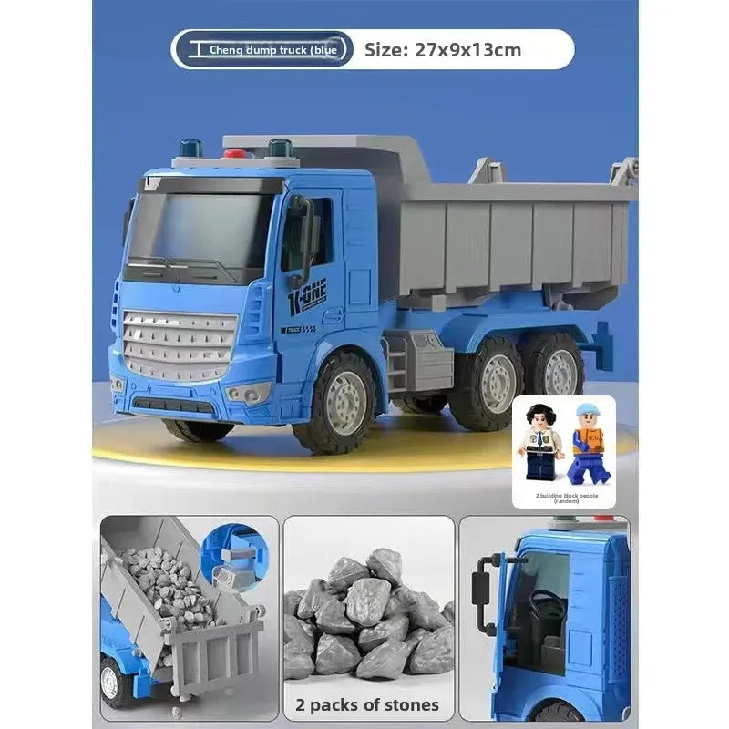 Haitai Large Engineering Toy Truck Boys Dump Truck Inertia Truck 3-6 Years Old Children Play Vehicles Spring Winding Cars