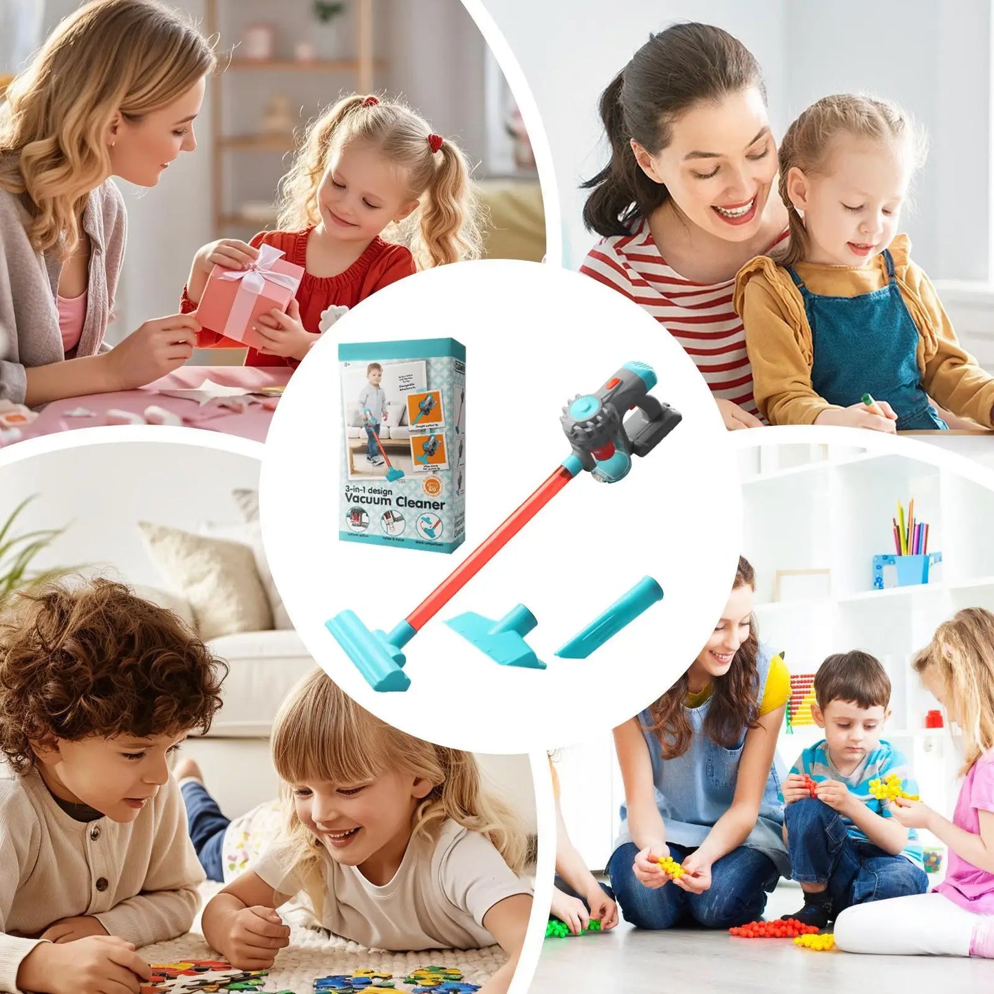 Kids Electric Vacuum Cleaner Toy Set Housekeeping Role Play Simulation Educational Toys for Toddlers Perfect Gift for Girls Boys