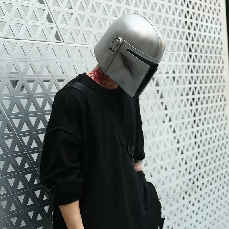 Mandalorian Character Masks Movie Boba Fett Cosplay Mask PVC Helmets Masks Props Halloween Mask Silvery Alien War Helmet Masque