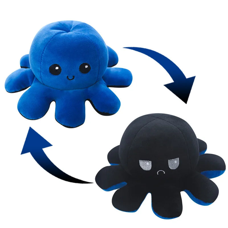 Inverted Octopus Cute Plush Doll Reverse Toy Keychain Kawaii Fluffy Stuffed Pendant Schoolbag Decoration Lovely Creative Gift