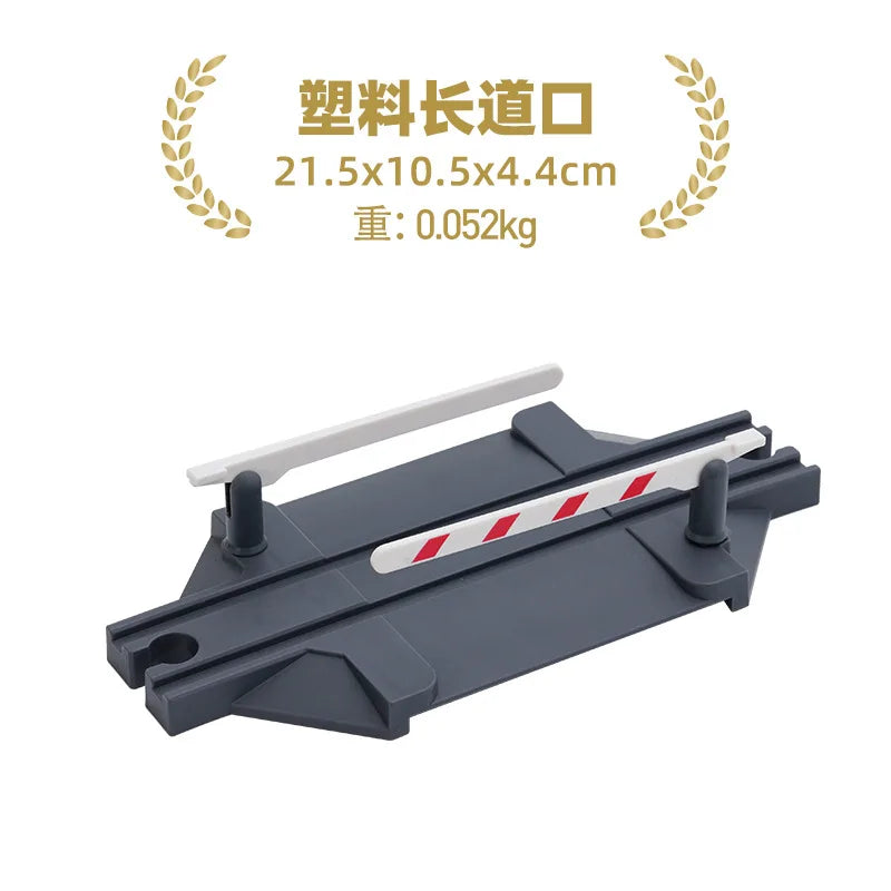 Wooden Train Tracks Railway Toys Set Parking lot apron fire station gas station rotary crane Overpass Model for Kids Toys Gifts