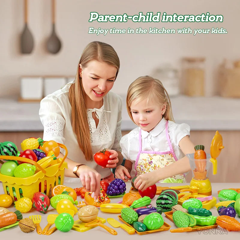 Fruits&Vegetable Model Kitchen Pretend Play Cutting Toys Children's Cooking Simulation Food Christmas Gift For Kids Toddlers