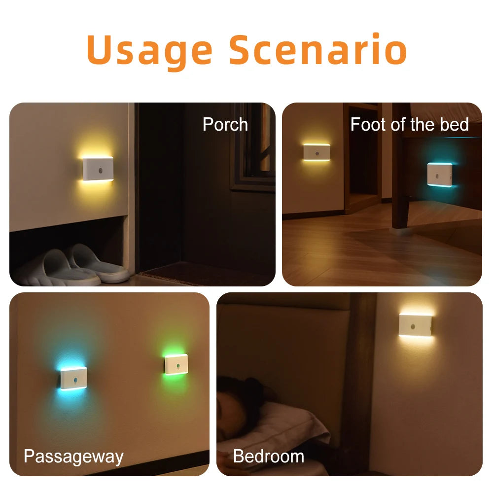 LED Motion Sensor Night Light, 3 Modes Stair Lamp, Dimmable Lighting with Battery, for Indoor,Bedroom, Cabinet, Gift, Home Decor