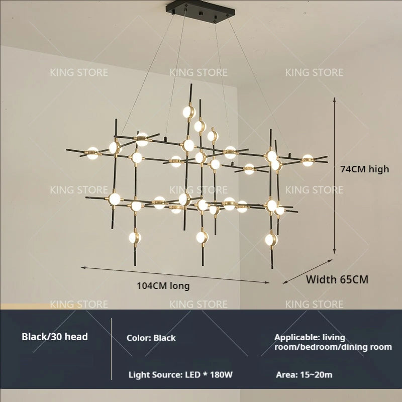 Modern Simple Art Shelf Living Room Ceiling Light Creative Personality Restaurant Dining Room Chandelier Hotel Front Desk Lamp