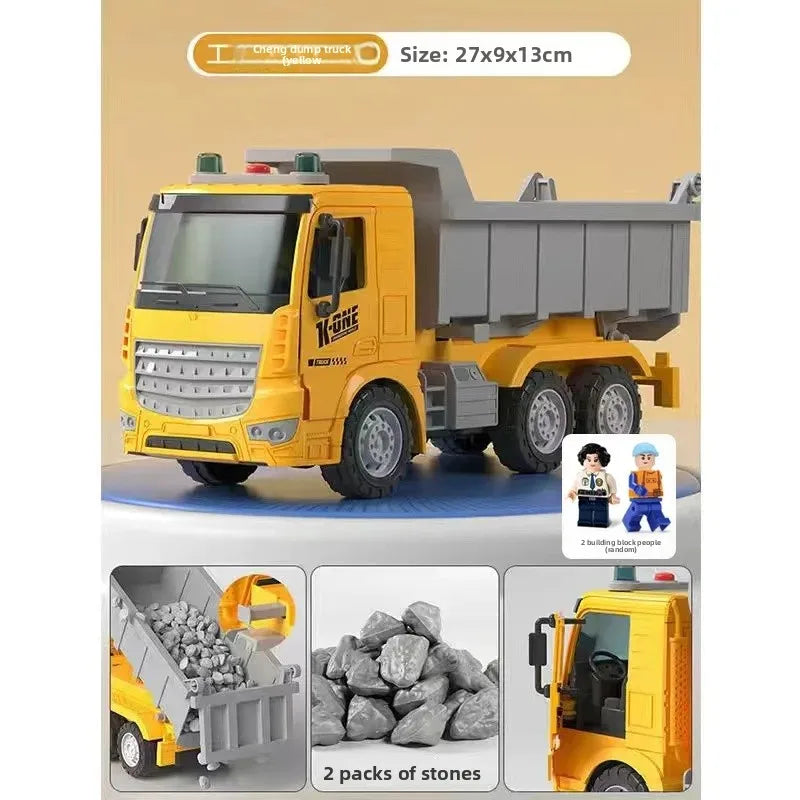 Haitai Large Engineering Toy Truck Boys Dump Truck Inertia Truck 3-6 Years Old Children Play Vehicles Spring Winding Cars