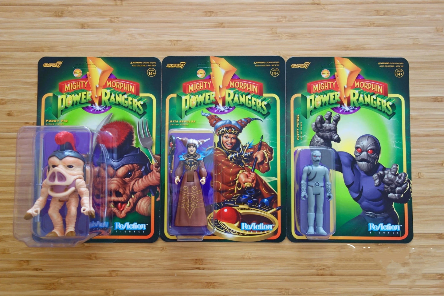 Super7 Power Rangers Red Ranger Green Ranger Putty Patroller Pudgy Pig Rita Repulsa Mega Action Figure Toy Model Gift Collection