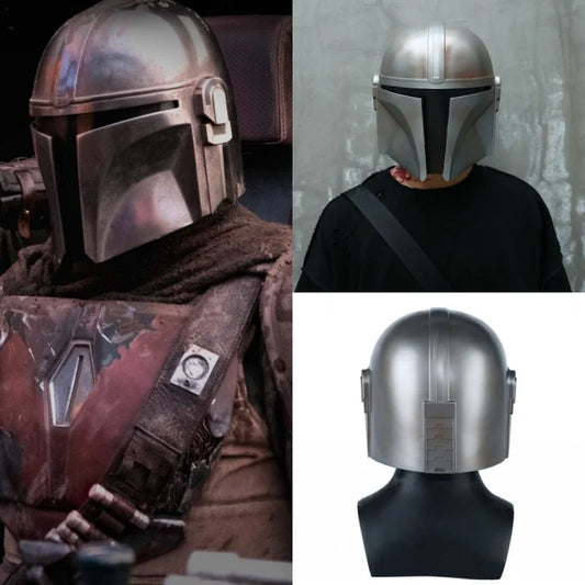 Mandalorian Character Masks Movie Boba Fett Cosplay Mask PVC Helmets Masks Props Halloween Mask Silvery Alien War Helmet Masque
