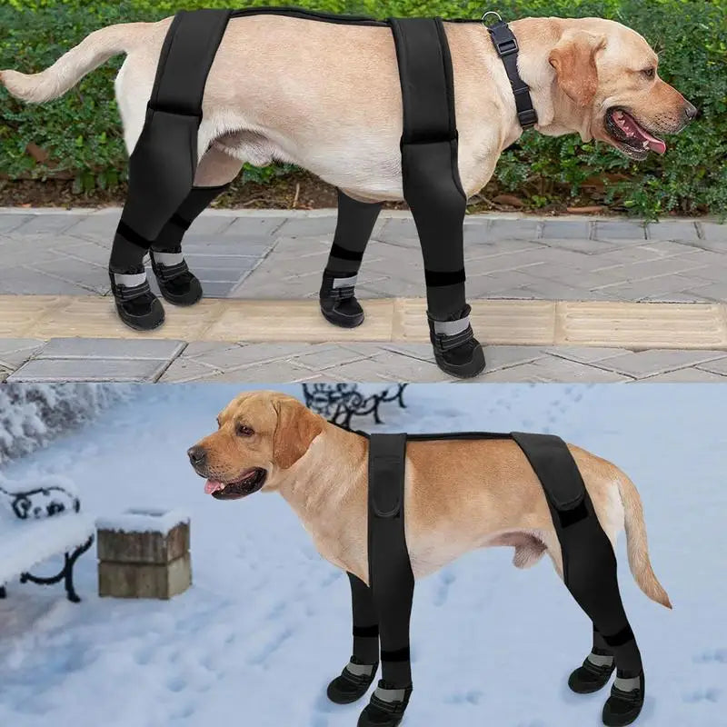 New Dog Boots Leggings Waterproof Dog Shoes Adjustable Booties For Dog Paws Non Slip French Bulldog Suspender Boots