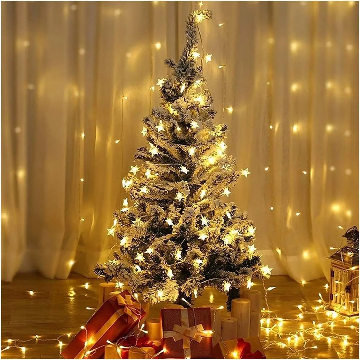 3m/6m LED Star String Lights Christmas Garland Battery Powered Wedding Party Curtain String Fairy Lamps For Home