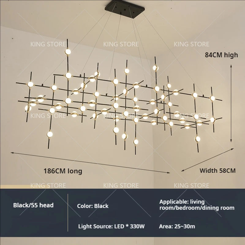 Modern Simple Art Shelf Living Room Ceiling Light Creative Personality Restaurant Dining Room Chandelier Hotel Front Desk Lamp