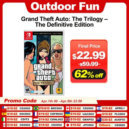 Grand Theft Auto GTA Nintendo Switch Game Deals The Trilogy Definitive Edition Original Physical Game Card for Switch OLED Lite