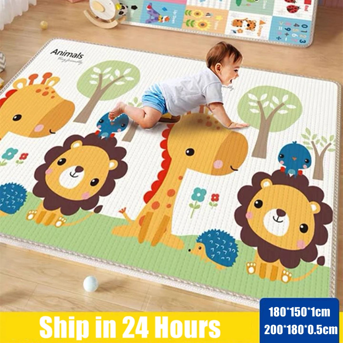 Folding Mat Carpet Rug Playmat Crawling Play Mats 200x180/180x150/180x120cm Play Mat for Children's Thick Safety Mat Friendly