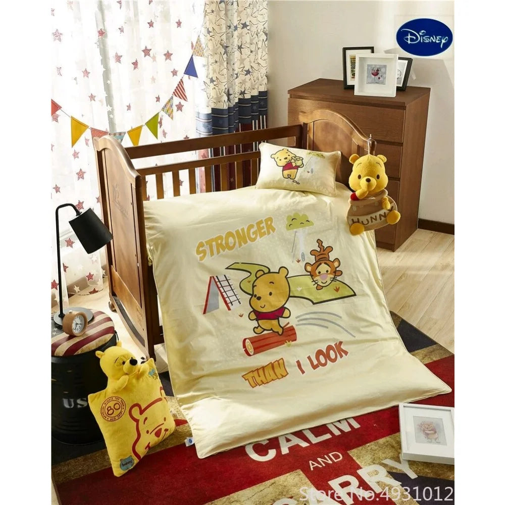 Disney Winnie Princess Sophia Mickey Minnie Mouse Sofia Toddler Bedding Set 3pcs Duvet Cover Baby Crib Bed 60x120cm for Kids