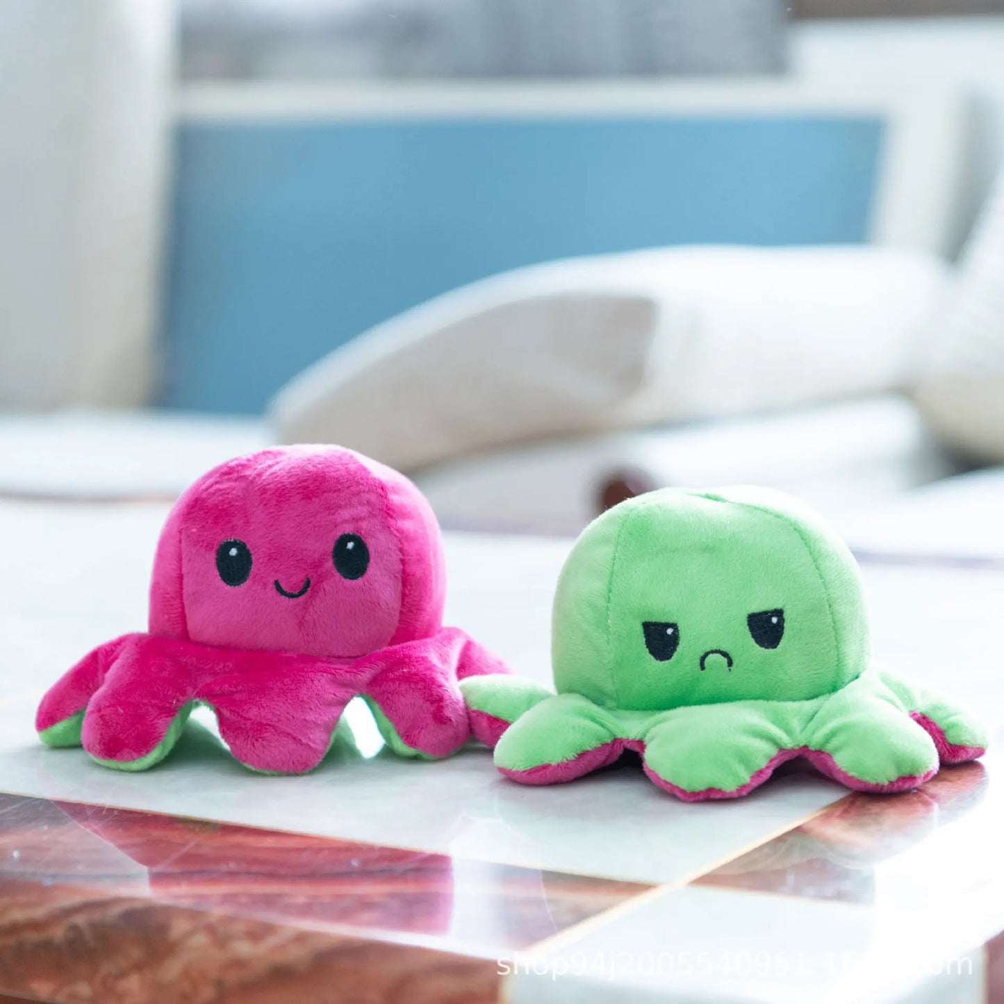 Inverted Octopus Cute Plush Doll Reverse Toy Keychain Kawaii Fluffy Stuffed Pendant Schoolbag Decoration Lovely Creative Gift