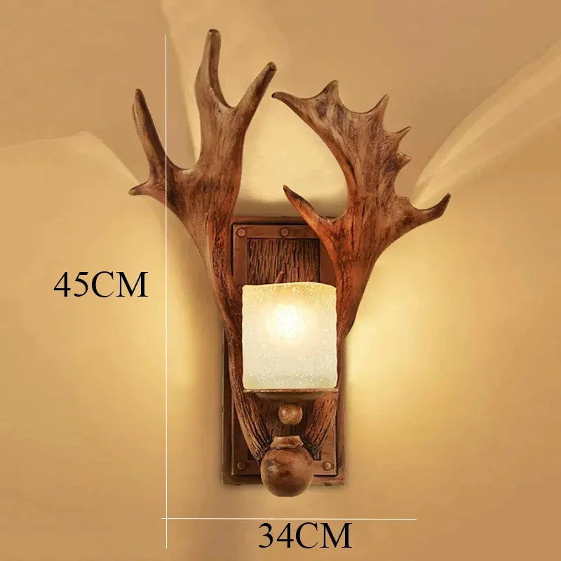 Modern Home Decor LED Chandeliers Horn Deer Resin Antler Decoration Restaurant Ceiling Lamp Indoor Home Art Rustic Decor Lustre