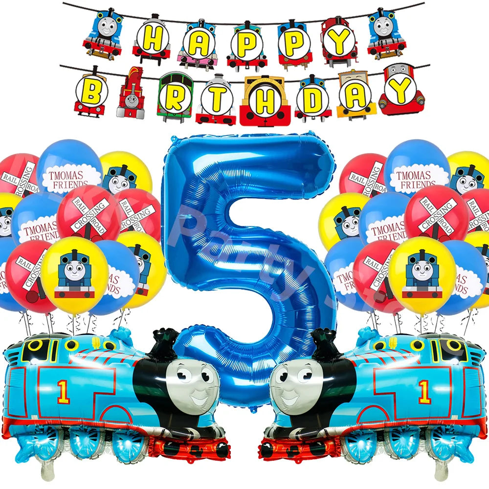 Thomas and Friends Party Decorations the Train Balloons Disposable Tableware Tablecloth Cups Banner Baby Shower Supplies Toy