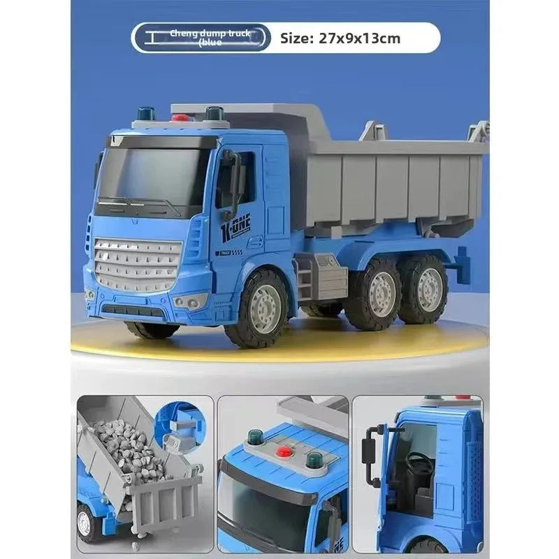 Haitai Large Engineering Toy Truck Boys Dump Truck Inertia Truck 3-6 Years Old Children Play Vehicles Spring Winding Cars