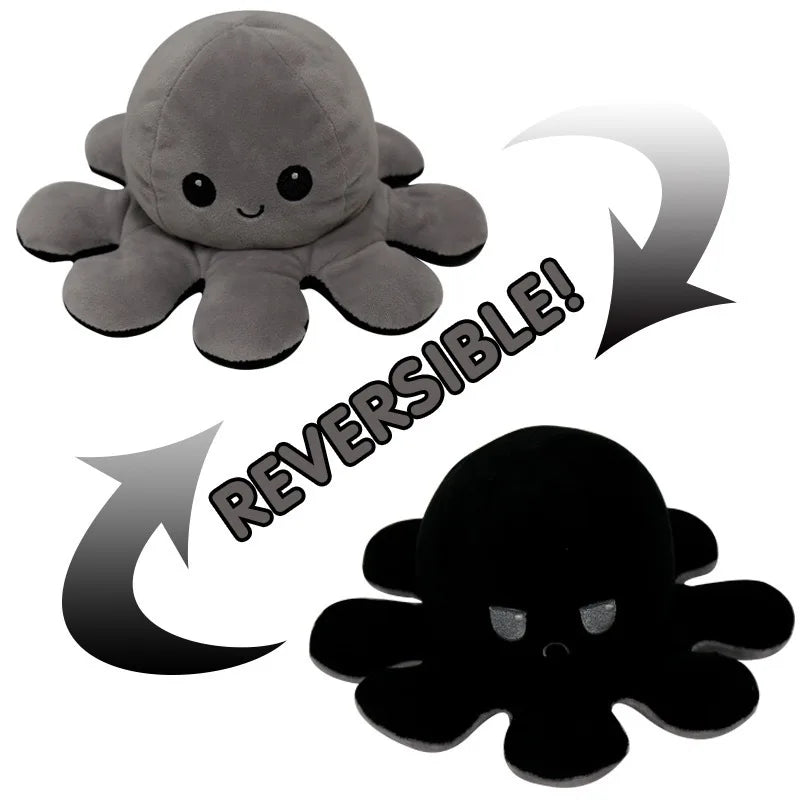 Inverted Octopus Cute Plush Doll Reverse Toy Keychain Kawaii Fluffy Stuffed Pendant Schoolbag Decoration Lovely Creative Gift