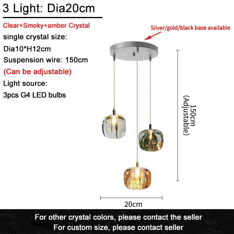 Modern Nordic Ceiling Chandelier LED Living Room Luxury Crystal Attic Bedroom Light Dining Room Lustre Chandelier Kitchen Lamp