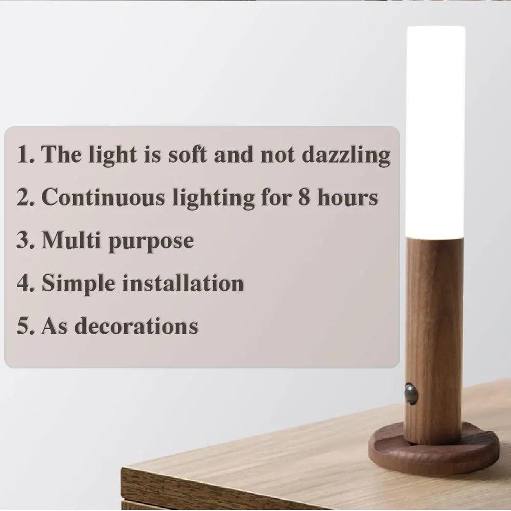 LED USB Night Light Magnetic Wall Lamp Kitchen Cabinet Closet Light Home Staircase Bedroom Table Move Lamp Bedside Lighting