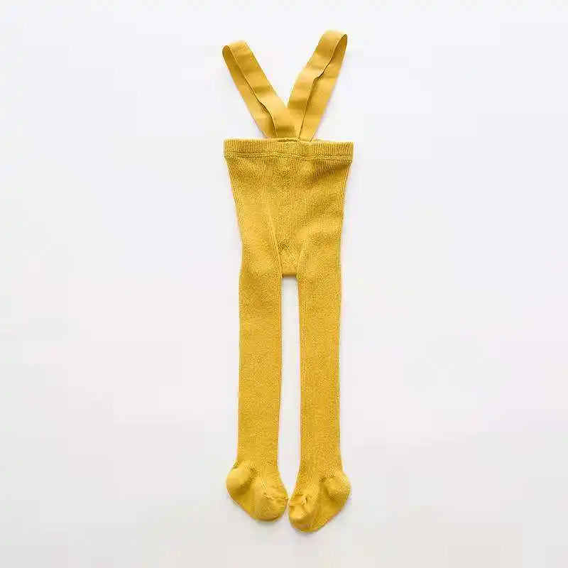 Cute Spring Knitted Tights For Newborn Baby Boys And Girls Solid Pantyhose Casual Suspender Tights Infant Toddler Strap Leggings