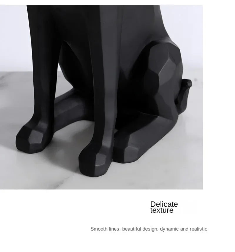 Resin Large Dog Moulding Living Room Ornament Sofa Side Balcony Creative Luxury Aesthetic Figurines with Tray Home Decoration