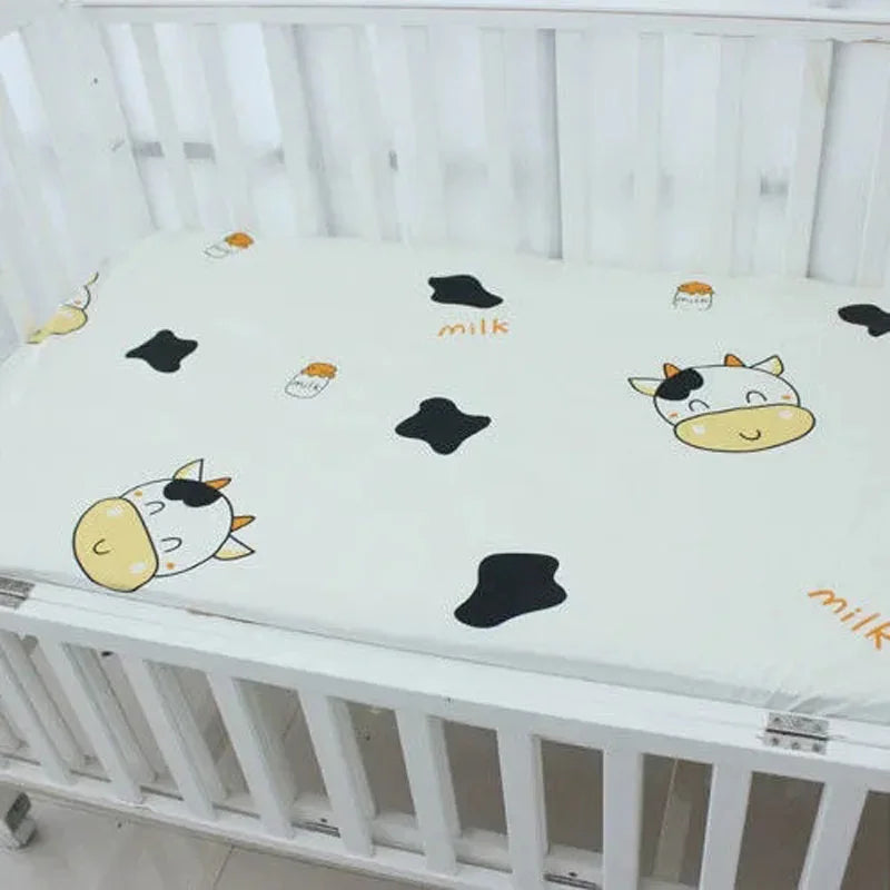 Elastic Band Wrap Children's Bed Fitted Sheet Four Seasons Universal Crib Fitted Sheet 100% Cotton Breathable Baby Fitted Sheet