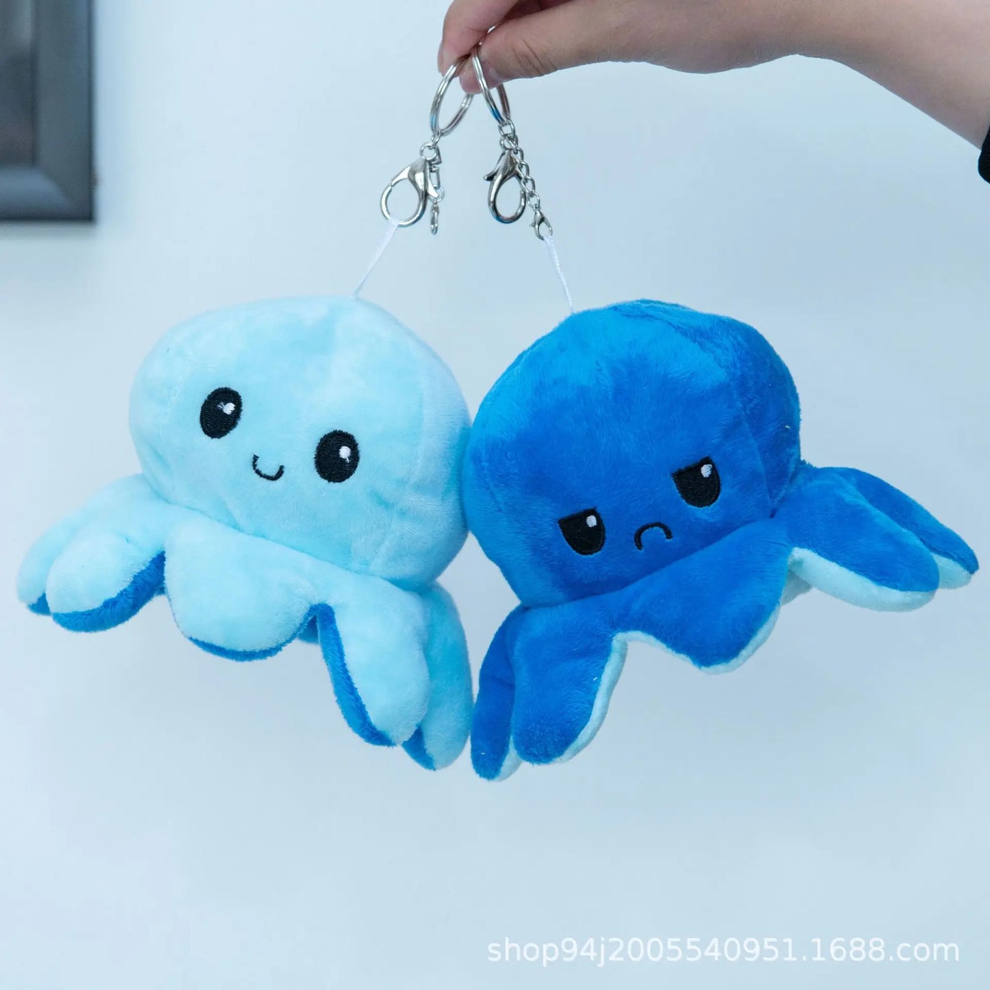 Inverted Octopus Cute Plush Doll Reverse Toy Keychain Kawaii Fluffy Stuffed Pendant Schoolbag Decoration Lovely Creative Gift