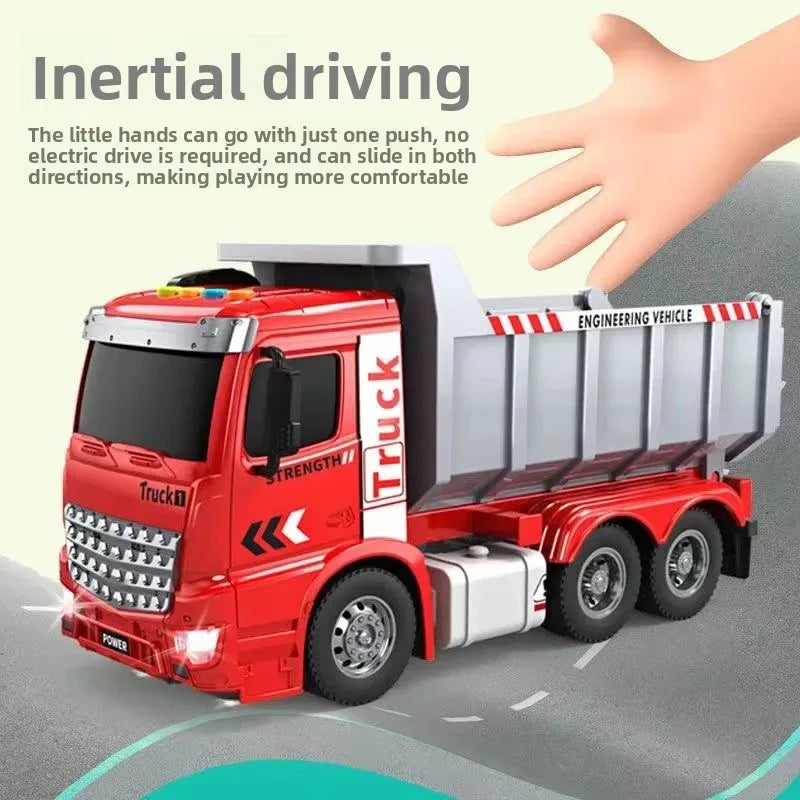 Haitai Large Engineering Toy Truck Boys Dump Truck Inertia Truck 3-6 Years Old Children Play Vehicles Spring Winding Cars