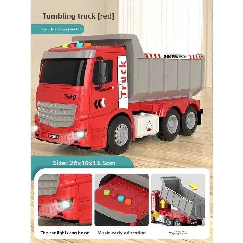 Haitai Large Engineering Toy Truck Boys Dump Truck Inertia Truck 3-6 Years Old Children Play Vehicles Spring Winding Cars
