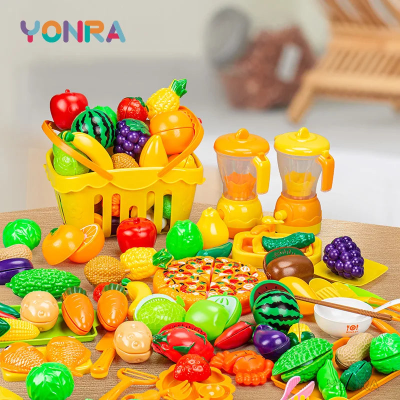 Fruits&Vegetable Model Kitchen Pretend Play Cutting Toys Children's Cooking Simulation Food Christmas Gift For Kids Toddlers