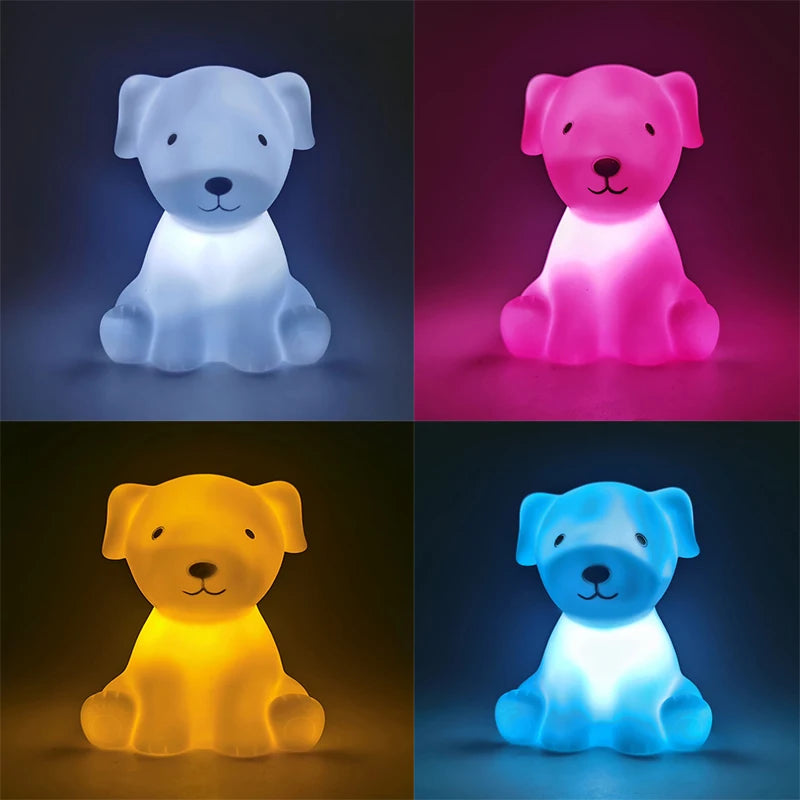 Cute LED Night Light Bear Unicorn Dinosaur Rabbit Cartoon Animal Bedside Lamp for Children Bedroom Yellow Blue Pink White Light