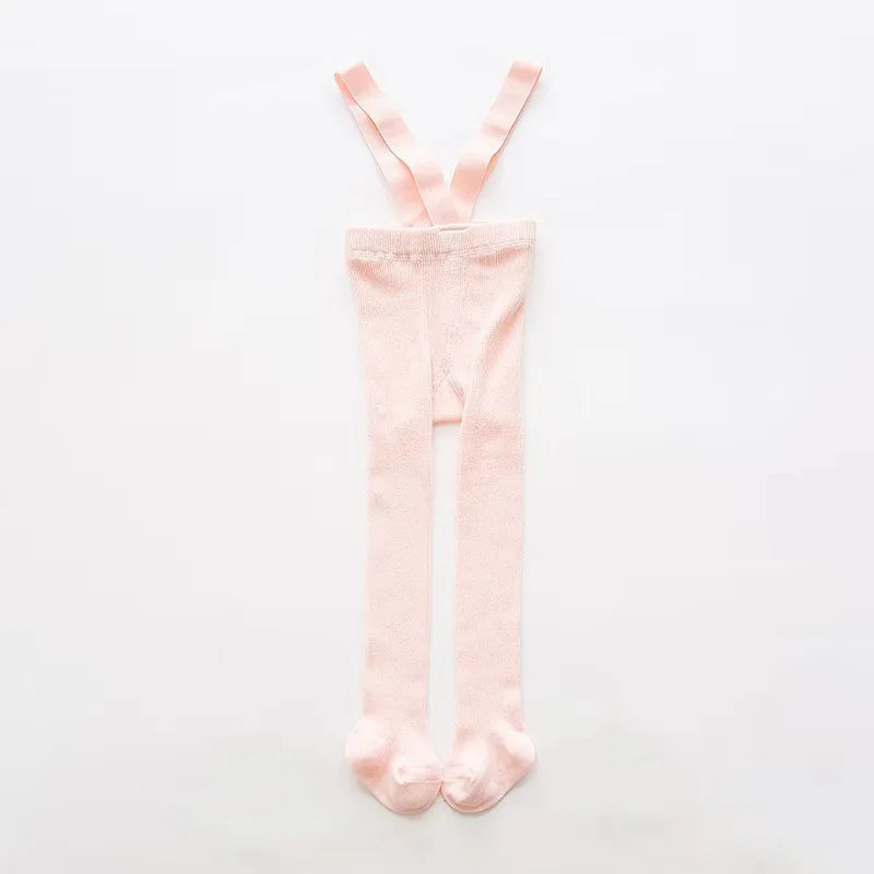 Cute Spring Knitted Tights For Newborn Baby Boys And Girls Solid Pantyhose Casual Suspender Tights Infant Toddler Strap Leggings