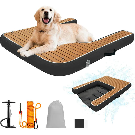 Wooden Dog Swim Pools Float Inflatable Pool Dog Floating Ramp Dog Boat Water Ramp