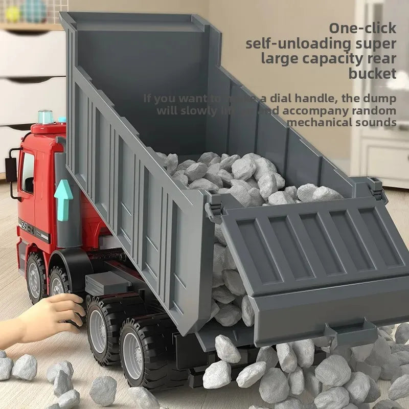 Haitai Large Engineering Toy Truck Boys Dump Truck Inertia Truck 3-6 Years Old Children Play Vehicles Spring Winding Cars