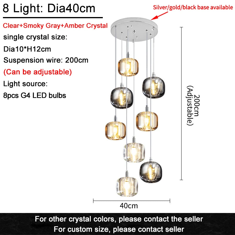 Modern Nordic Ceiling Chandelier LED Living Room Luxury Crystal Attic Bedroom Light Dining Room Lustre Chandelier Kitchen Lamp