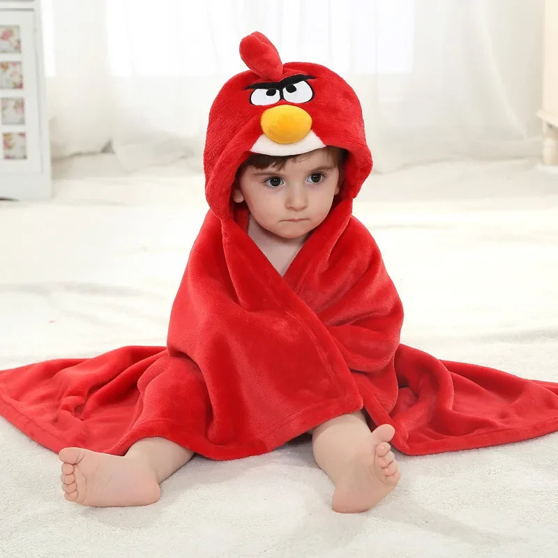 Flannel Infant Gown Loungewear Anime Baby Boy Girl Pajamas Newborn Animal Sleepwear Hooded Bathrobe Towel for Babies 0-24 Months